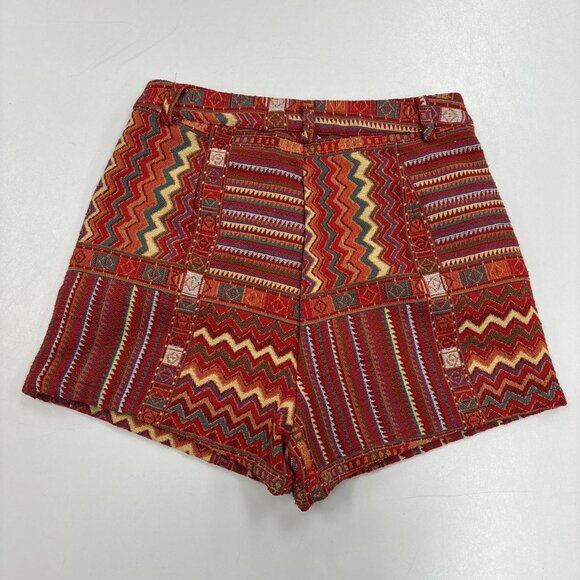 Cider Boho Geometric Mini Shorts Womens M Size 8 Red New With Tag - Picture 7 of 8